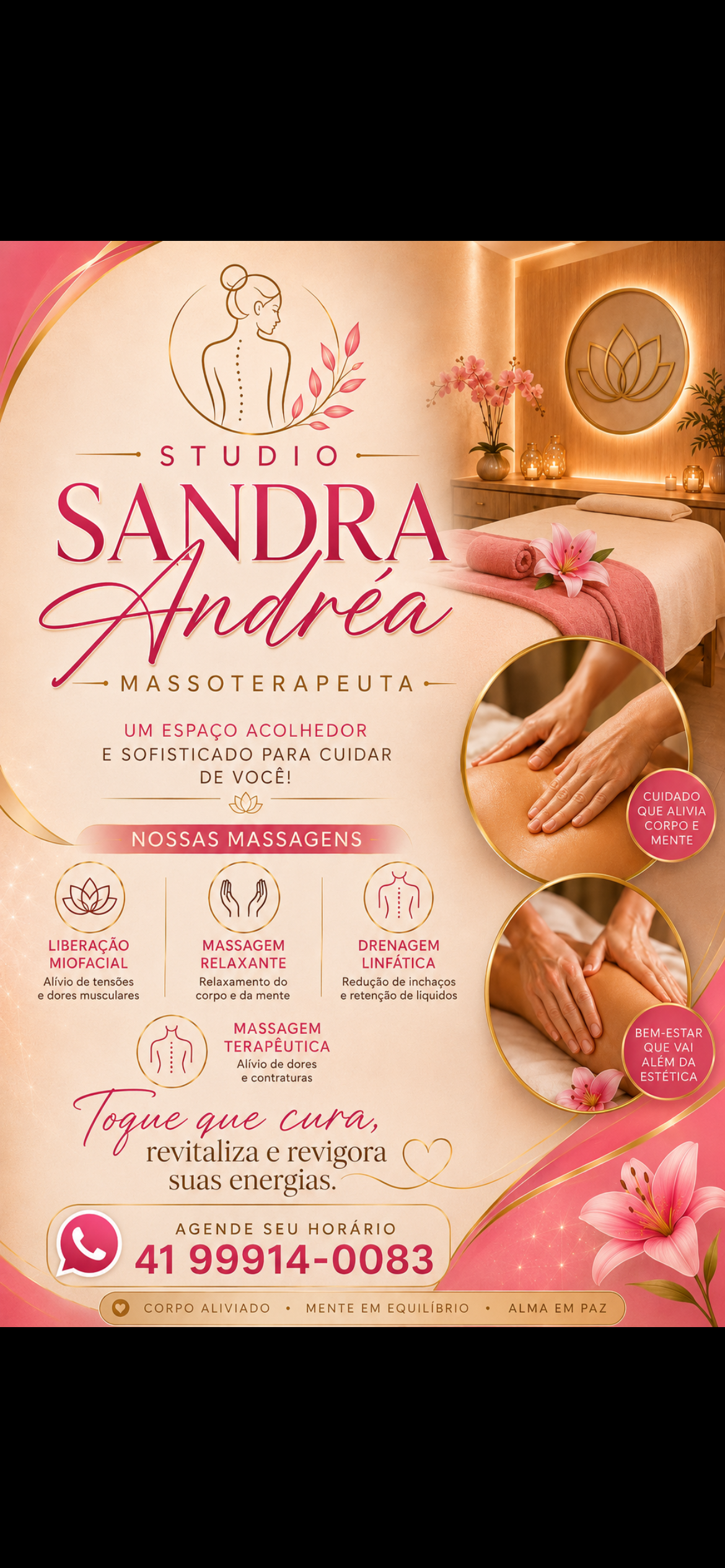 Sandra Andréa · Especialista em massagem relaxante · Campina Grande do Sul - PR · capa do perfil